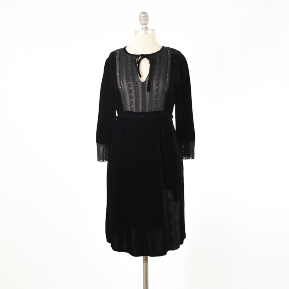 Johnny Was Dresses & Skirts - Johnny Was For Love & Liberty Black Velvet Dress